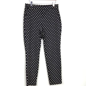 Michael Michael Kors Black/White Polka Dot Stretch Pocket Ankle Pants Size M